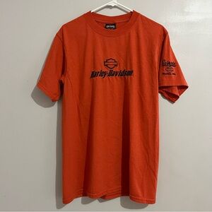 Harley Davidson Vibrant Orange T-Shirt size medium mens Orlando Florida